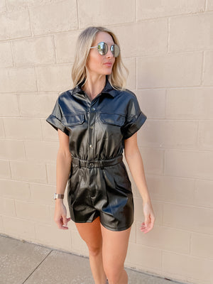 Show Off Leather Romper