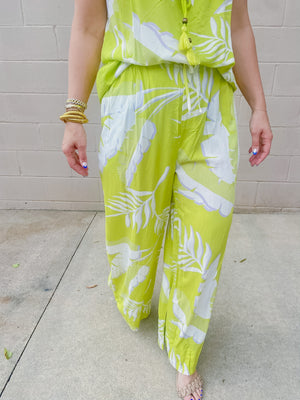 Lime Maui Drawstring Pants