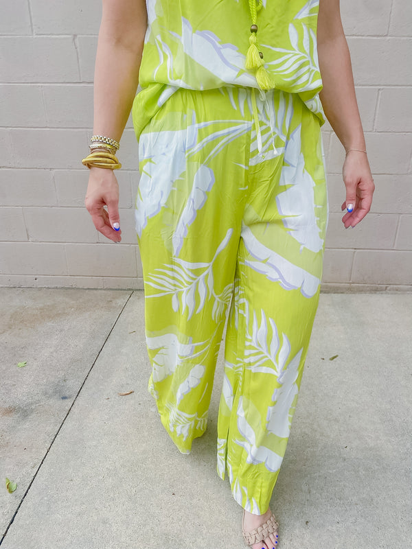 Lime Maui Drawstring Pants
