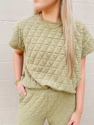 Be Seen Olive Quilted Set