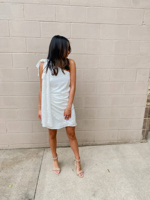 All About Pearls White Cocktail Dress