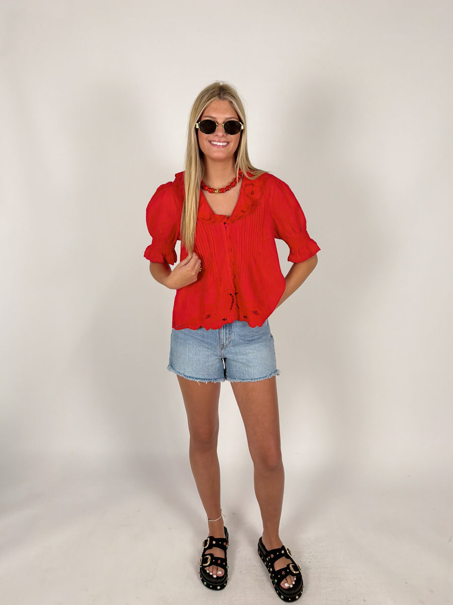Southern Charm Collar Top