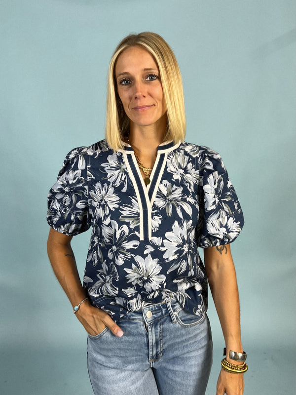 Midnight Floral Blouse