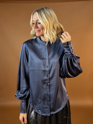 Midnight Button Up Blouse