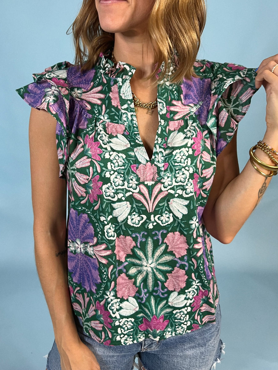 Jungle Cruise Flutter Sleeve Top