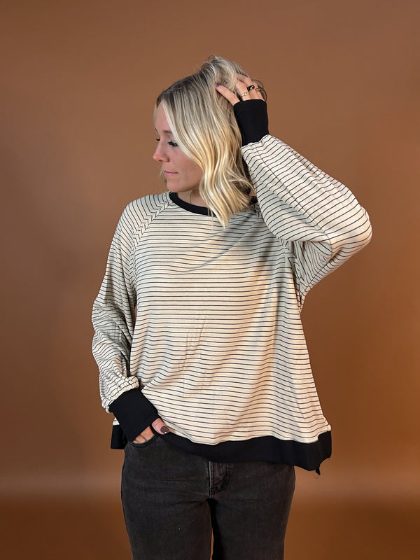 Reagan Striped Long Sleeve Top