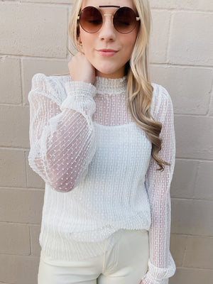 Sheer Lace Layered Blouse