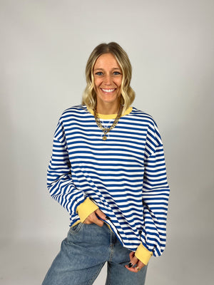 Loose Striped Long Sleeve Top