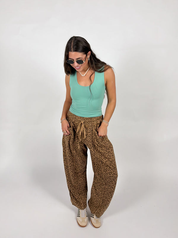 Gia Leopard Barrel Pants
