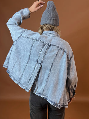 Snow Washed Denim Top