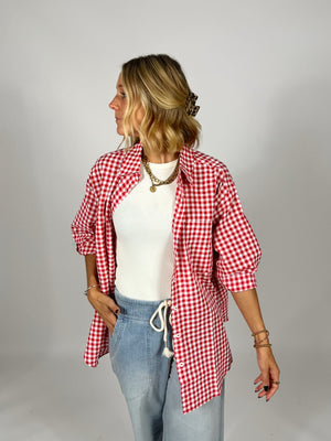 Oversize Gingham Button Down