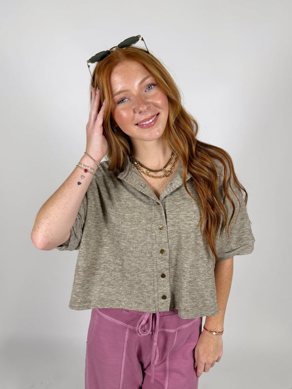 Weekender Button Up Knit Top