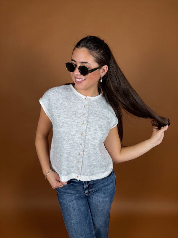 Heather Boxy Sweater Vest
