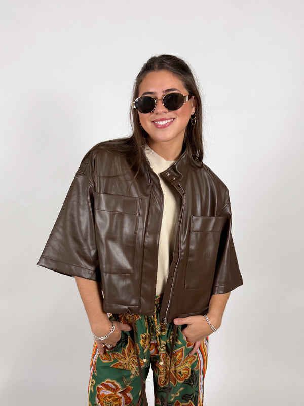 Venice Boxy Leather Jacket