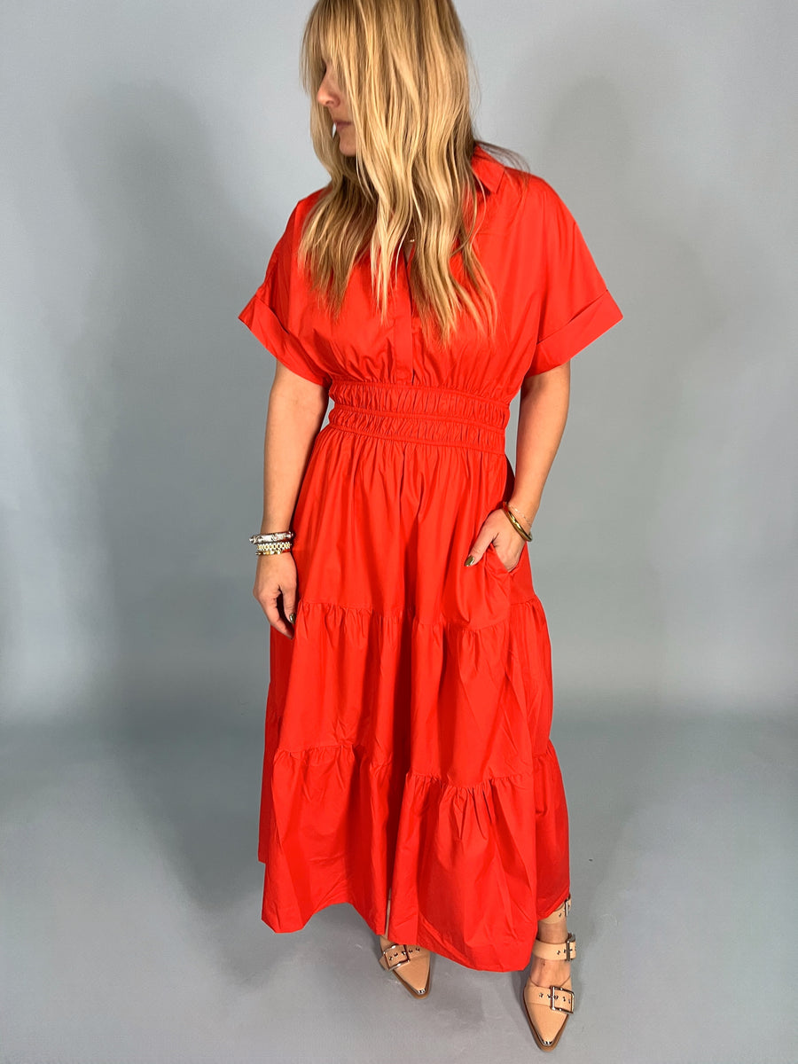 Running Red Maxi Dress