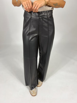 Rebel Pintuck Leather Pants
