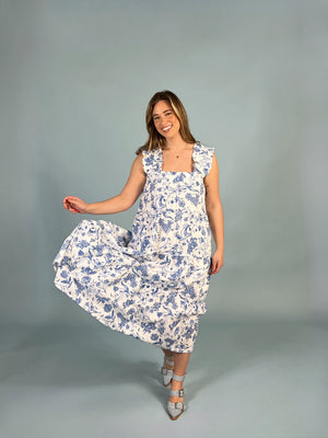 French Toile Midi Dress