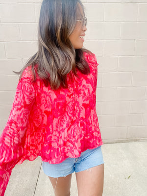 Pretty In Pink Floral Blouse