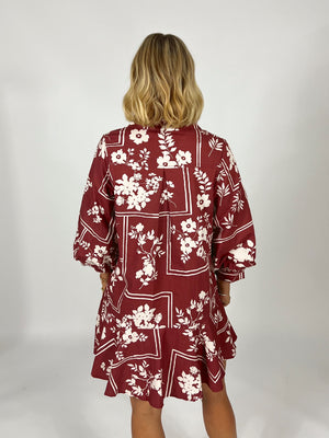 Petal Grid Button Up Dress