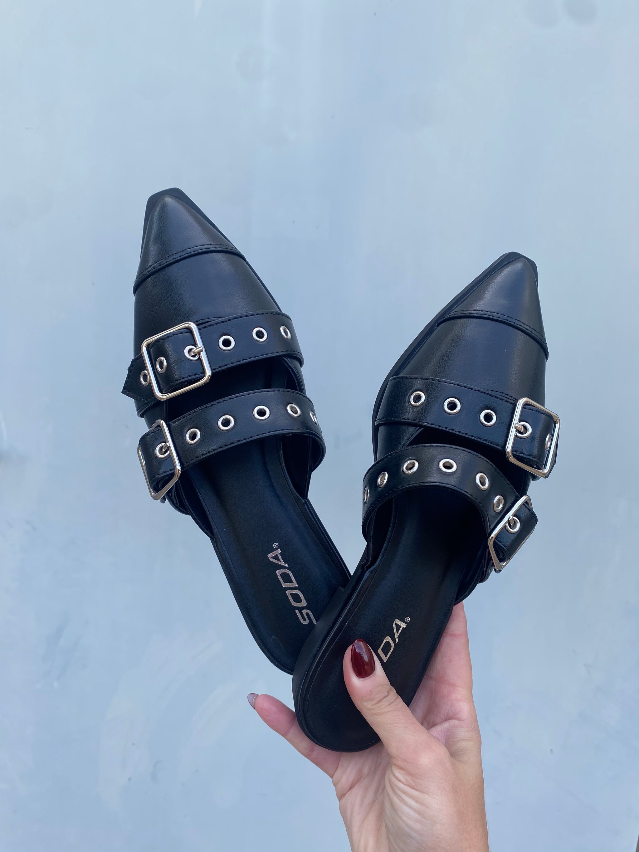 Usual Black Buckle Flat Loafers - ShopFringeClothing.com Usual Black Buckle Flat Loafers - ShopFringeClothing.com