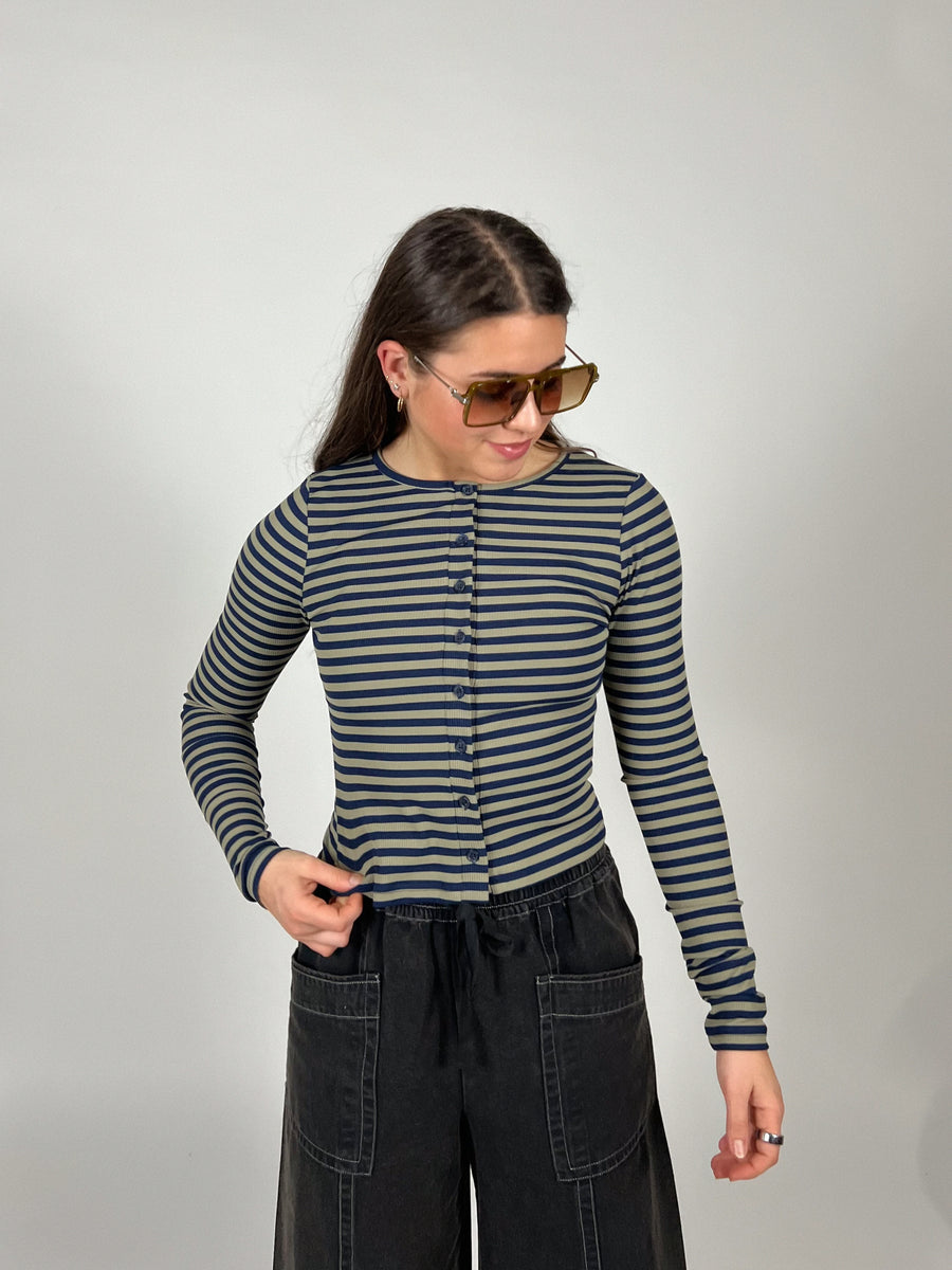 Luca Ribbed Stripe Top