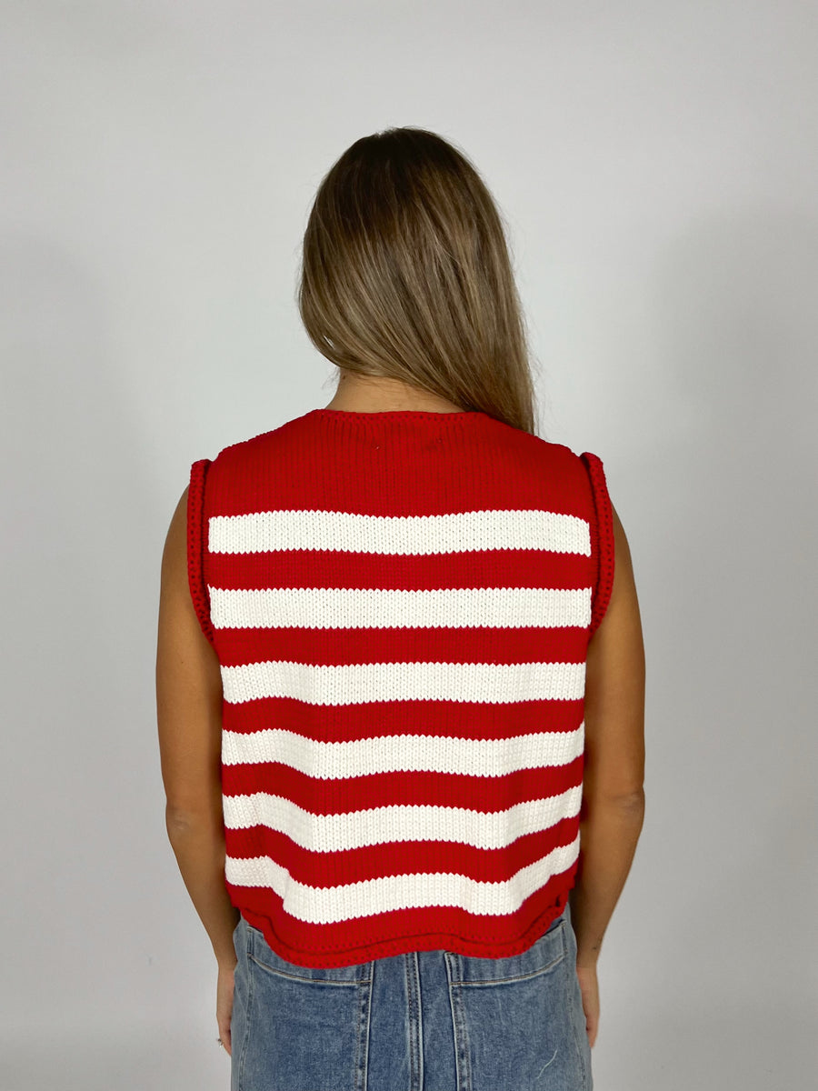 Stripe Me Lucky Sweater Vest