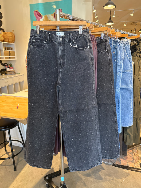 Wonderer Mid Rise Palazzo Jeans | Starlit Night