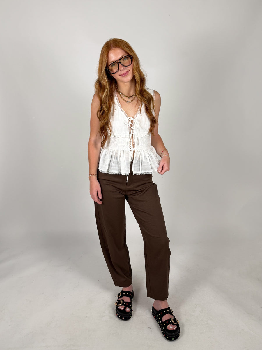 Grayce Lace Peplum Tank
