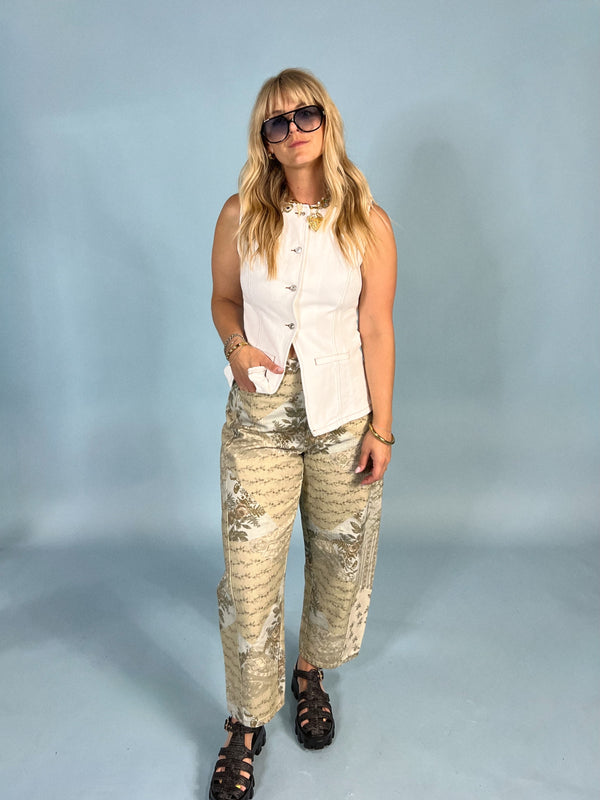 Gigi White Denim Vest