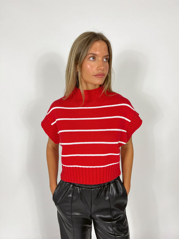 Stand Up Striped Sweater