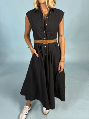 Belt It Out Black Dress