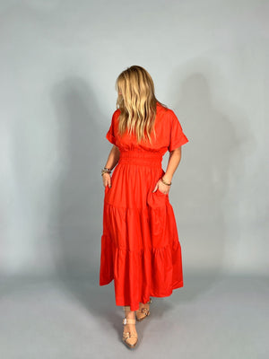 Running Red Maxi Dress