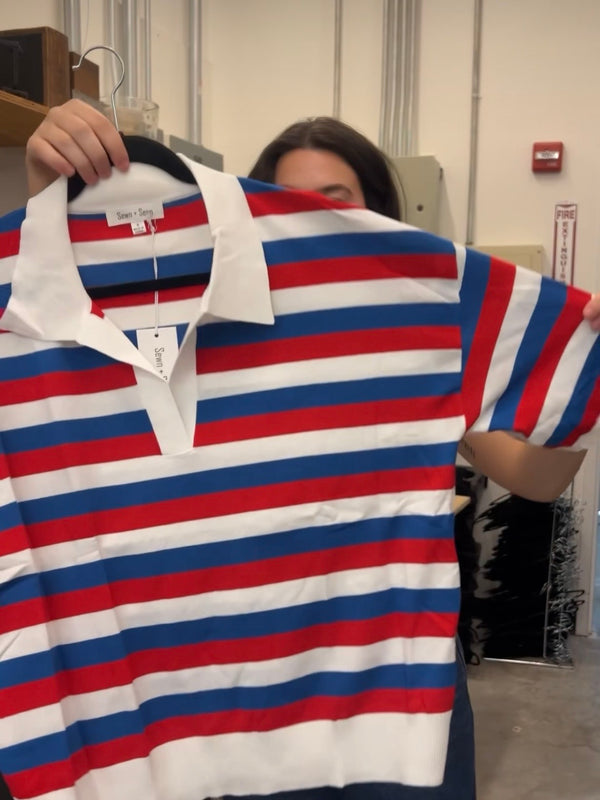 Americana Stripe Knit Top