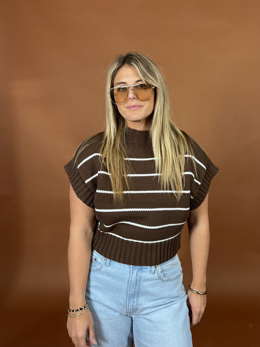 Stand Up Striped Sweater