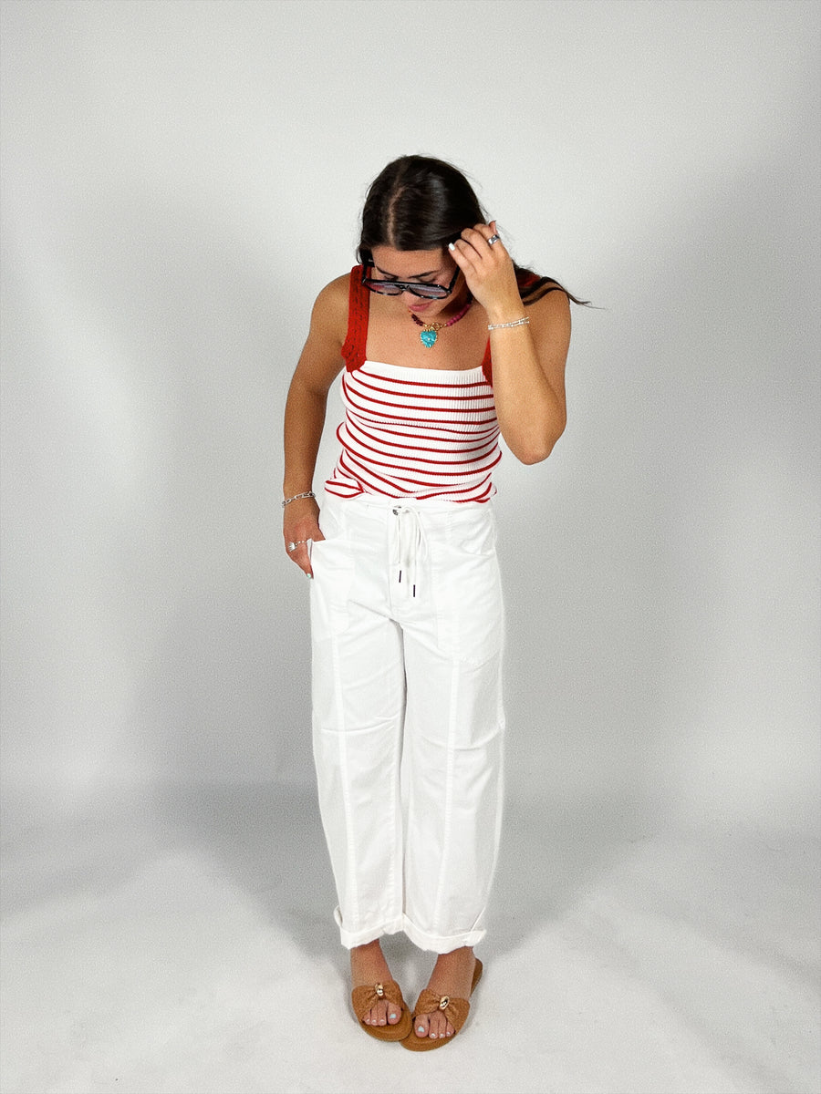 Villa Drawstring Barrel Leg Pant | Lamb