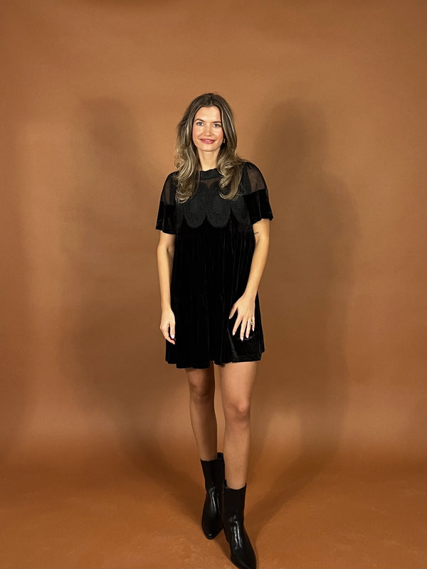 Frost And Velvet Mini Dress