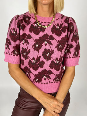 Julia Floral Short Sleeve Sweater
