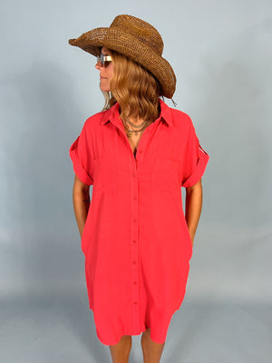 Cherry Cola Button Up Dress