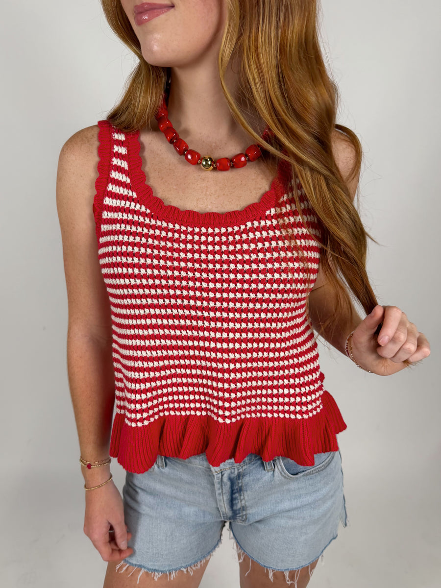 Real Good Ruffle Knit Tank