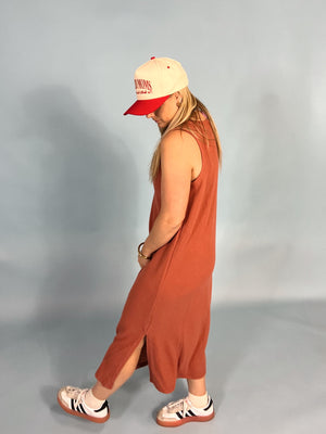 Cloudy Round Neck Maxi Dress