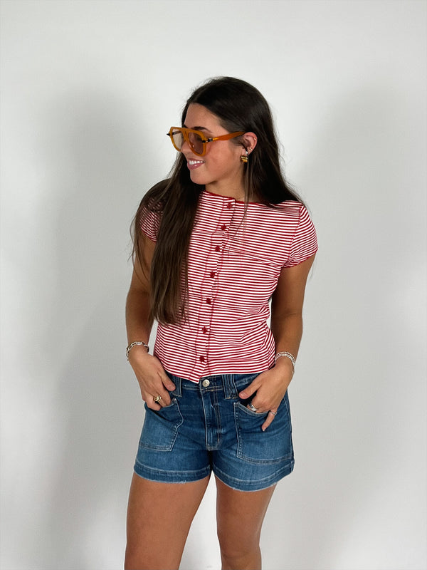 Easy On Me Stripe Tee