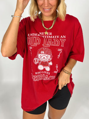 Old Lady Razorback Fan Tee