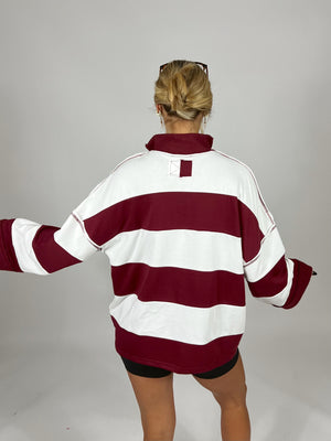 Big Leagues Striped Half Zip
