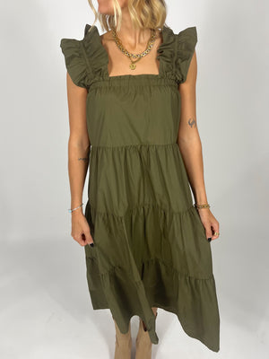 Sweet Olive Tiered Maxi Dress