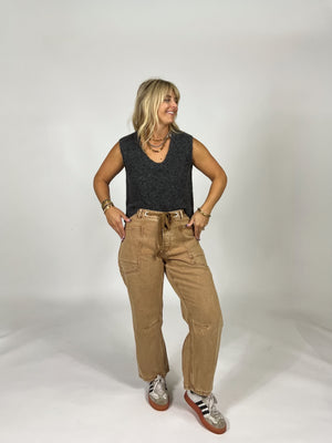 Tan Utility Barrel Leg Pant