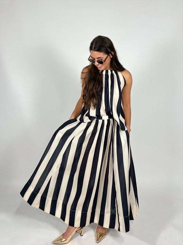 Amalfi Stripe Skirt Set
