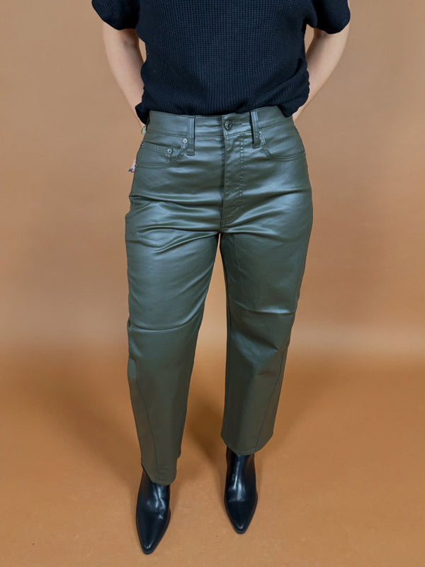 Westward Barrel Jeans | Coated Fern