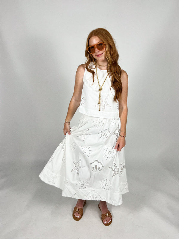 Seaside Eyelet Skirt