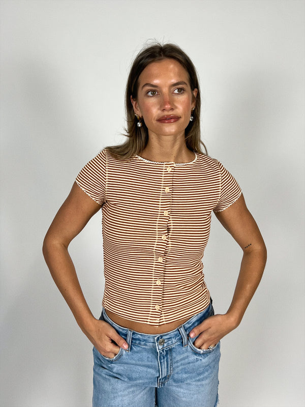 Easy On Me Stripe Tee