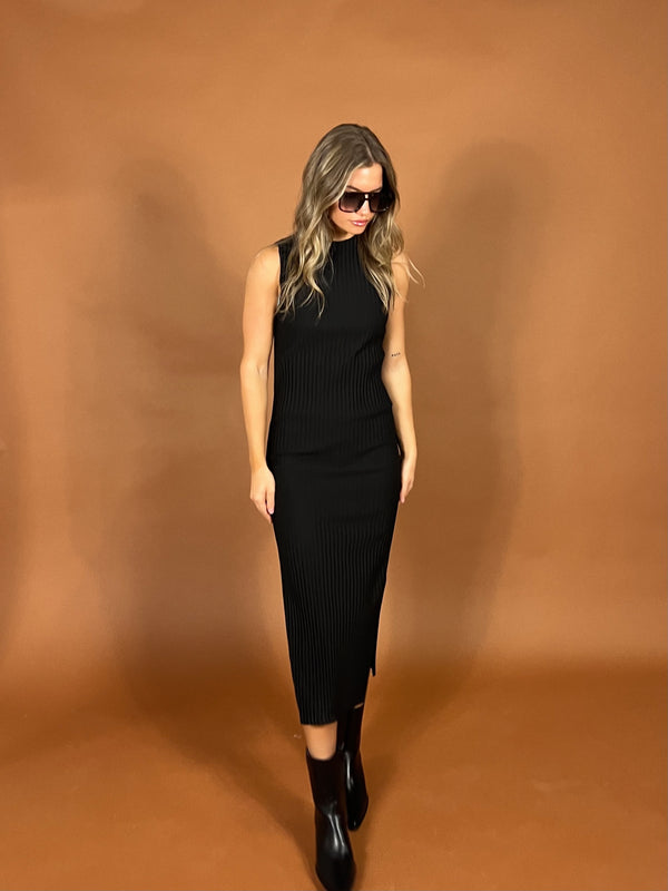 Raven Pleated Midi Dress
